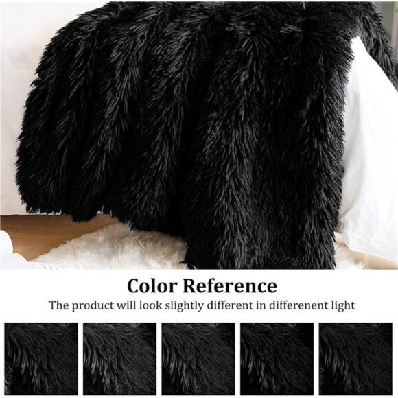 Faux Fur Throw Blanket 50x60 Soft Fluffy Shaggy Cozy Plush Blanket for Couch Bed - Picture 3 of 7